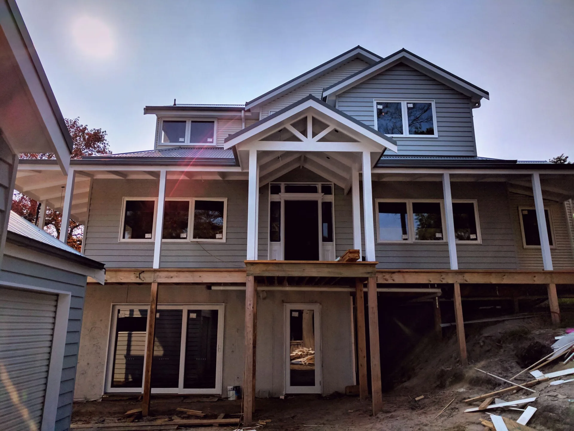 A Storybook home during the construction process
