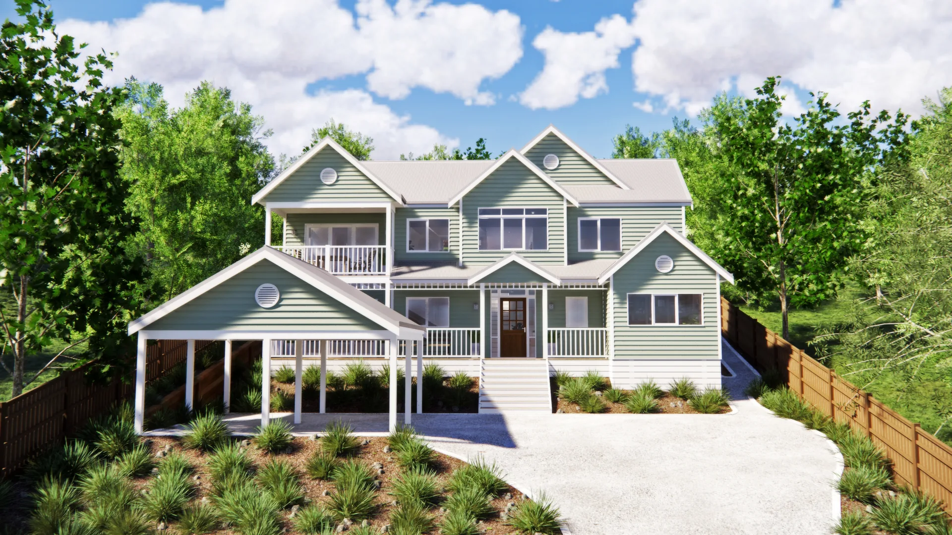 Yarra Valley Manor - a split-level Storybook design on a slope